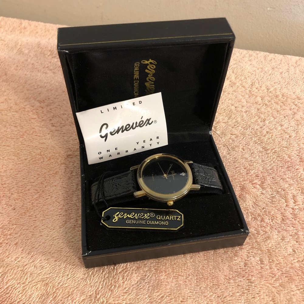 Women’s Genevex Quartz Genuine Diamond Wrist Watch NIB